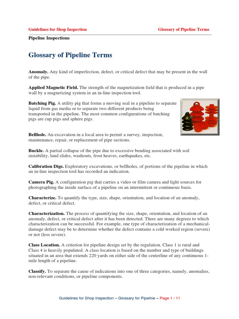 Pipeline Inspection Terminology Guide | PDF | Nondestructive Testing ...