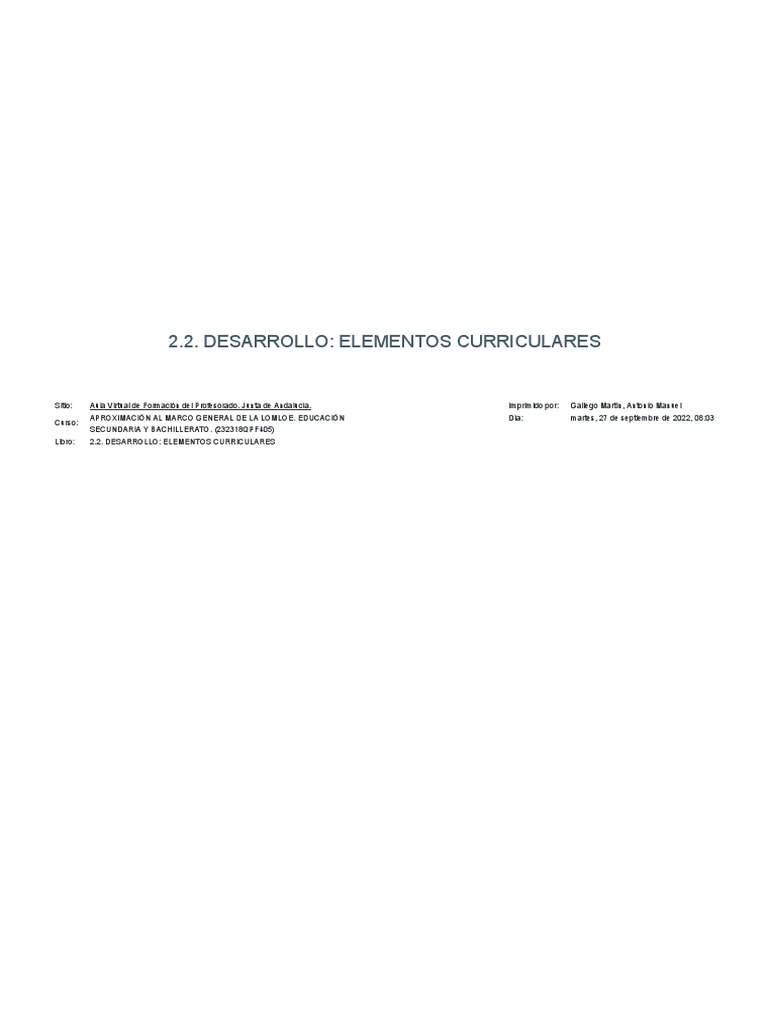 Elementos Curriculares LOMLOE | PDF | Aprendizaje | Plan de estudios