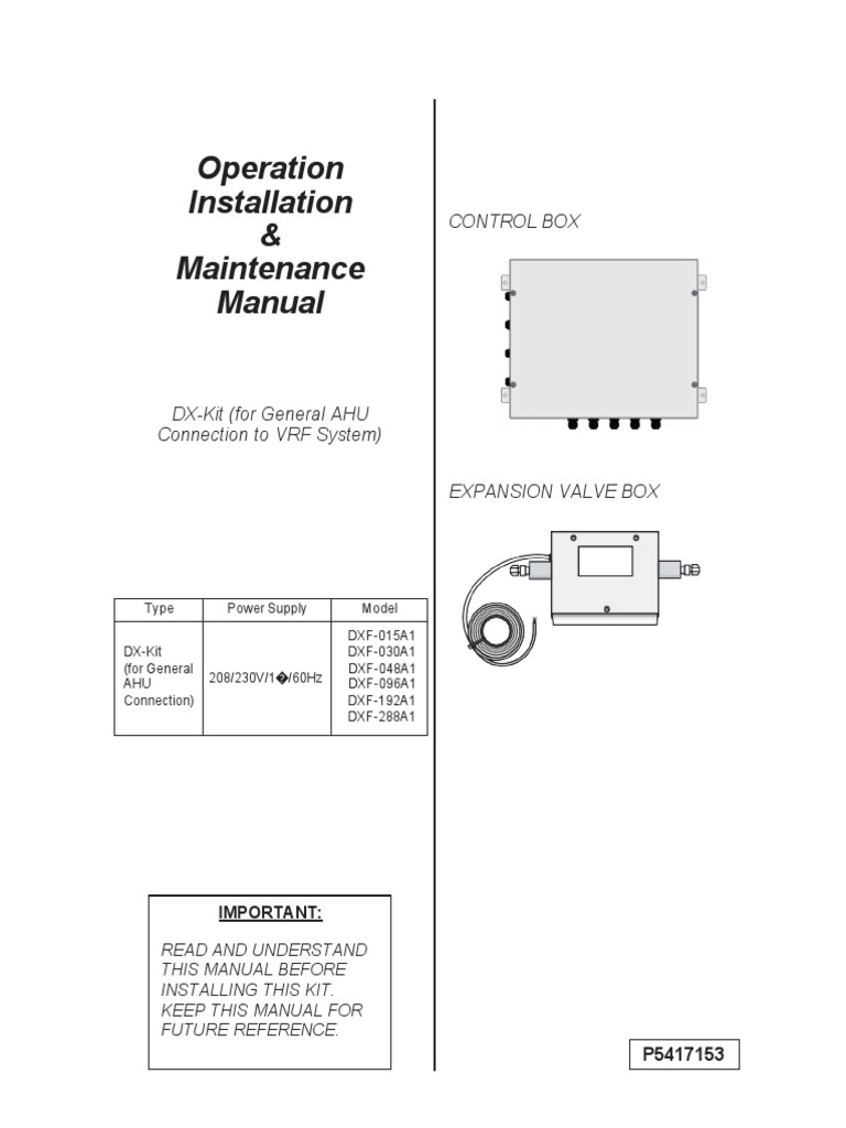Lit 12013319 Im Dx-Kit (General Ahu Connection) | PDF | Heat Exchanger ...