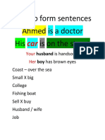 How To Form Sentences Ahmed Is A Doctor His Is On The Street