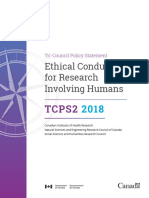Ethical Conduct For Research Involving Humans: Tcps2