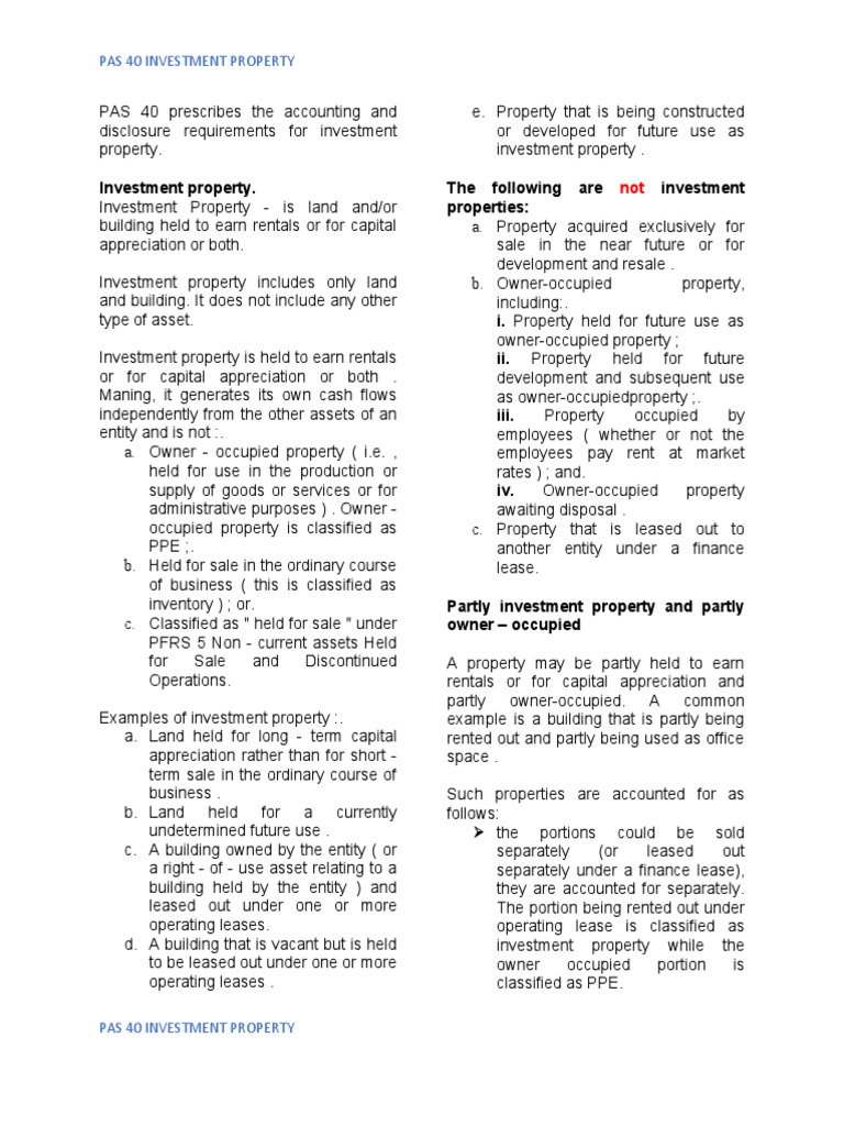 Understanding PAS 40 Investment Property | PDF | Fair Value | Investing