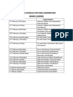 5sci Revision Schedule