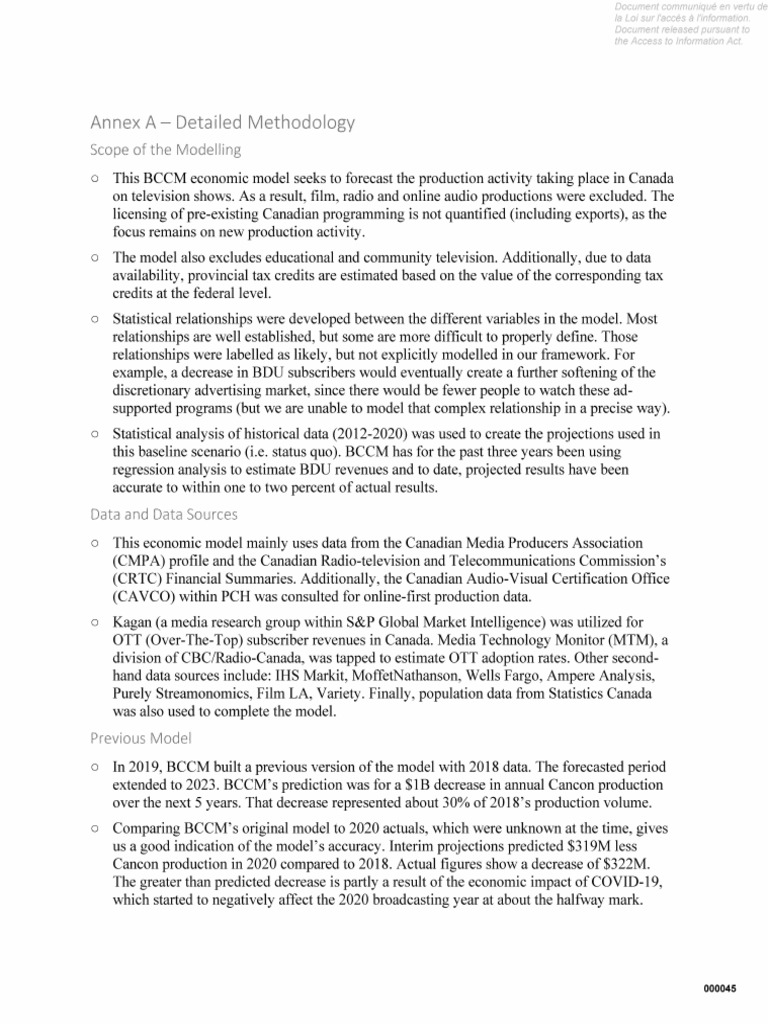 Bill C11 Detailed Methodology PDF