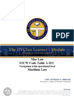 Mar Law STCW Code Table A-II/1 Maritime Law: Navigation at The Operational Level