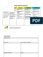 Dmaic Project Checklist: Define Measure Analyze Improve Control