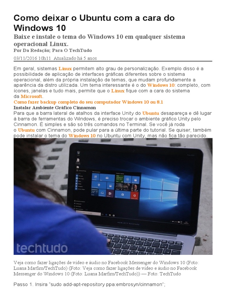 Como deixar o Ubuntu com a cara do Windows 10