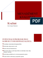 Menadžment Kvaliteta: Kvalitet