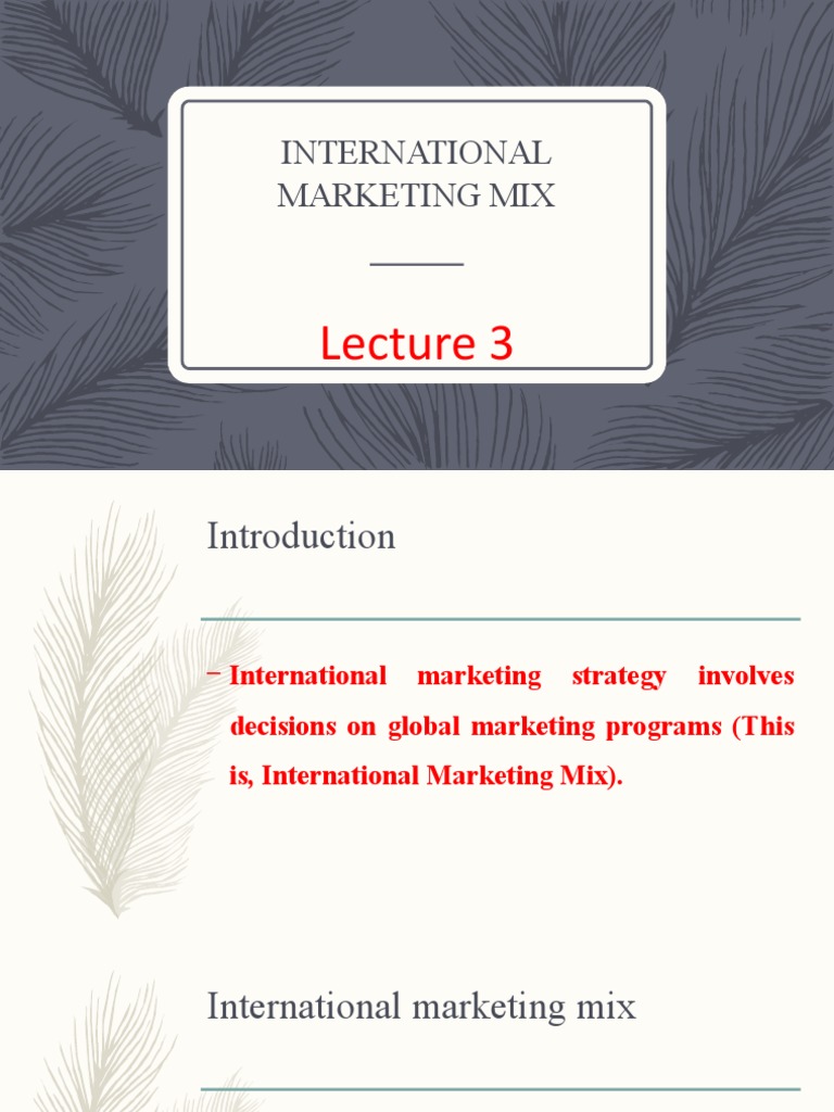 International Marketing Mix Strategies | PDF | Marketing | Advertising