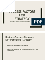 Success Factors FOR Strategy: Some Final Words Towards A Synthesis
