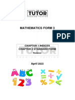 Mathematics Form 3: Chapter 1 Indices Chapter 2 Standard Form