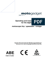 Operating and Installation Guide For The Digital Instrument: Motoscope Tiny / Speedster / Vintage