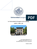 La Universidad de Zaragoza en Los Rankings Arwu, The Y Qs
