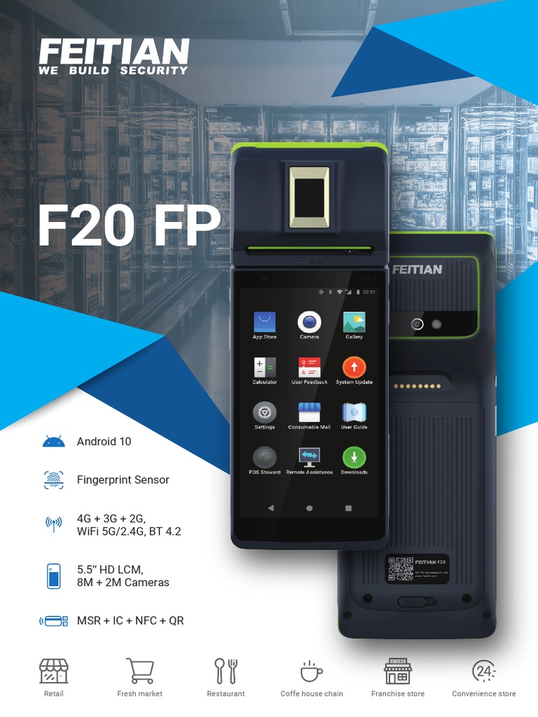 Android 10 Fingerprint Sensor 4G + 3G + 2G, Wifi 5G/2.4G, BT 4.2 5.5 ...
