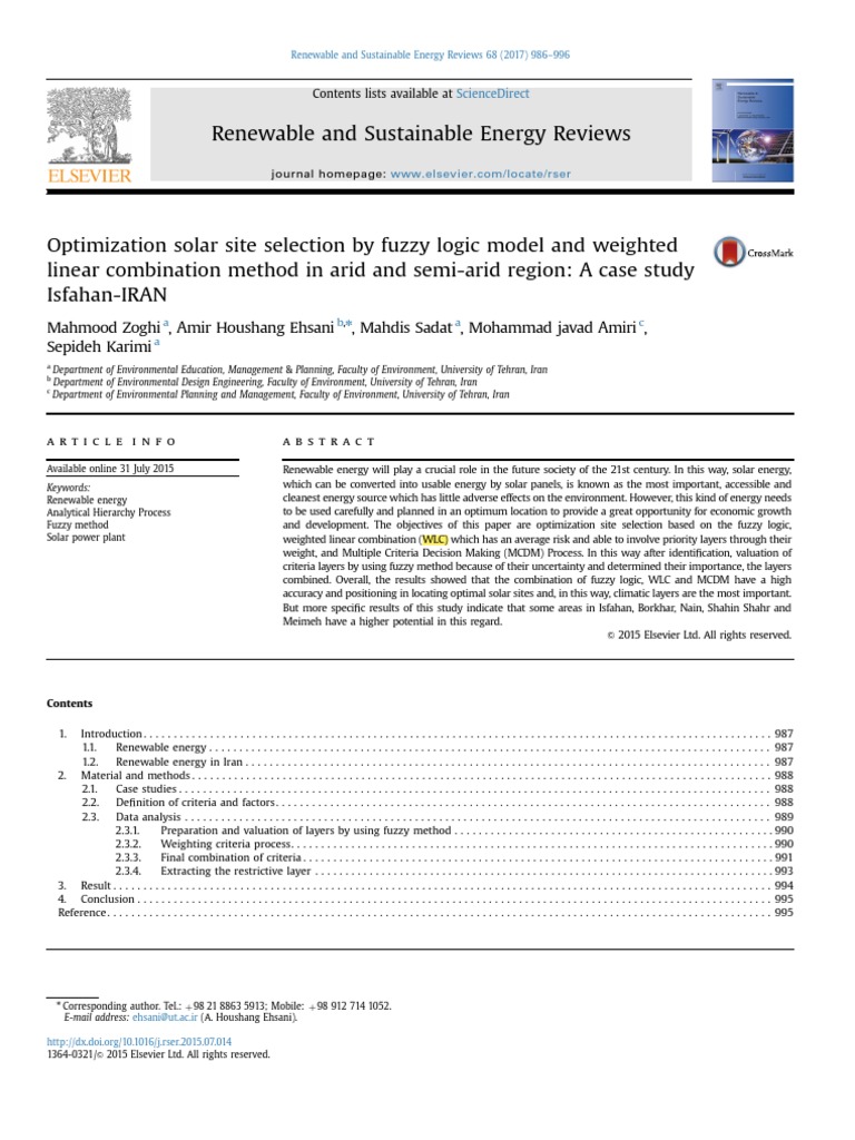 Renewable and Sustainable Energy Reviews | PDF | Renewable Energy ...