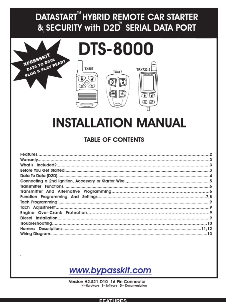 DataStart Remote Starter Installation Guide | PDF | Manual Transmission ...