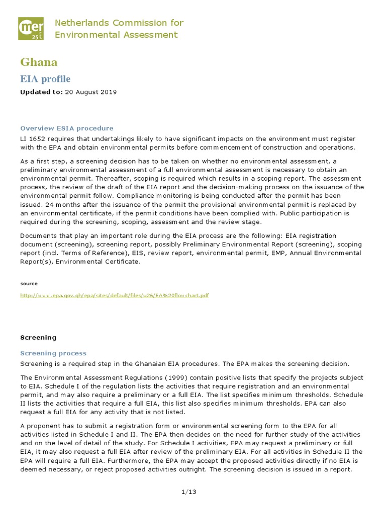 Assessing Environmental Impacts in Ghana An Overview of Ghana's