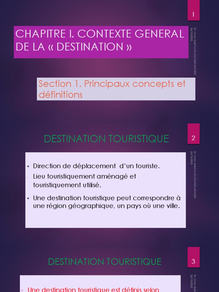 Définition et critères de destination touristique | PDF | Indice de ...
