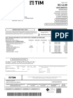 Fatura TIM com detalhes de serviços, impostos e pagamento