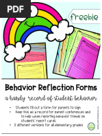 Behavior Reflection Forms: A Handy Record of Student Behavior