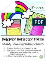 Behavior Reflection Forms: A Handy Record of Student Behavior