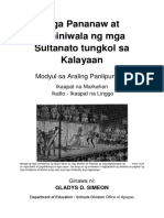 AP5 - q4 - w3-4 - Mga Pananaw at Paniniwala NG Mga Sultanato Tungkol Sa Kalayaan - v2