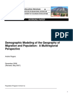 Demographic Modeling of The Geography of Migration and Population: A Multiregional Perspective
