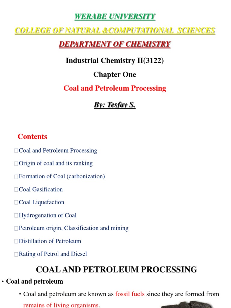 Coal and Petroleum Processing PDF