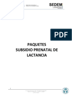 Paquetes Subsidio Prenatal de Lactancia