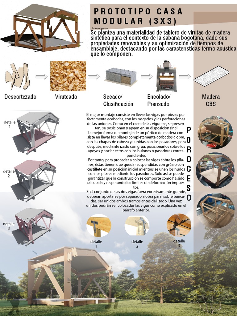 Prototipo Casa Modular (3X3) : Lorem Ipsum | PDF | Madera | Materiales ...