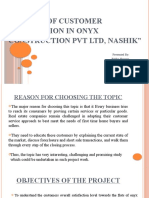 A Study of Customer Satisfaction in Onyx Construction PVT LTD, Nashik
