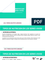 Alimentos Y Nutrientes Que Requieren Los Seres Vivos: M.SC Teresa Bautista Miranda