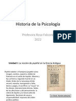 Historia de La Psicología: Profesora Rosa Falcone 2022