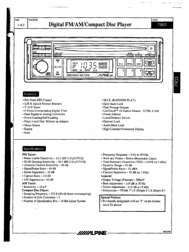 Alpine 7903 PDF