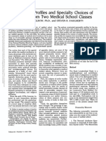 Personality Profiles and Specialty Choices of Students From Two Medical School Classes