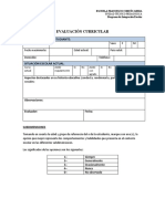 Evaluación curricular para estudiante con necesidades educativas especiales