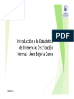 Introducción A La Estadística de Inferencia: Distribución Normal - Área Bajo La Curva