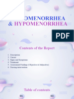 Oligomenorrhea: Hypomenorrhea