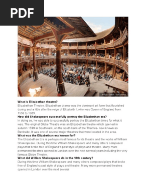 Shakespeare and Elizabethan theatre.