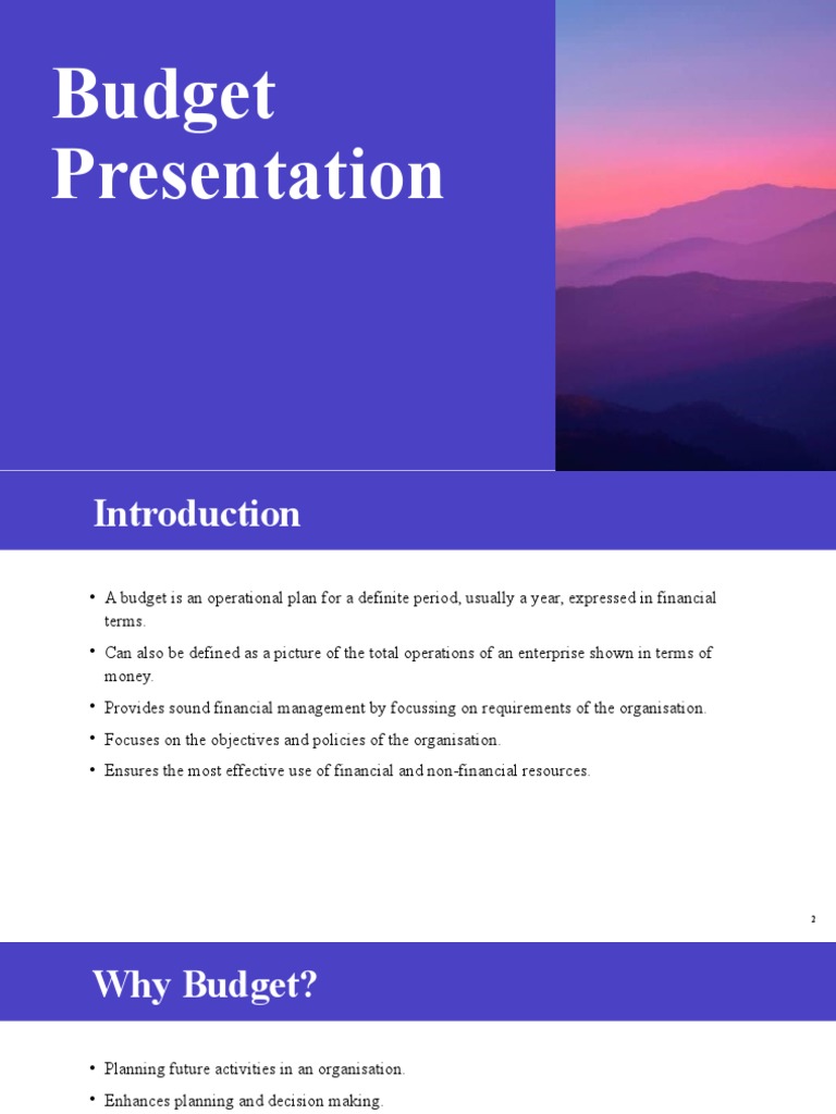 Budget Presentation | PDF