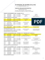 Calendario Campeonato Voleibol A.M.V.L.P. 2022