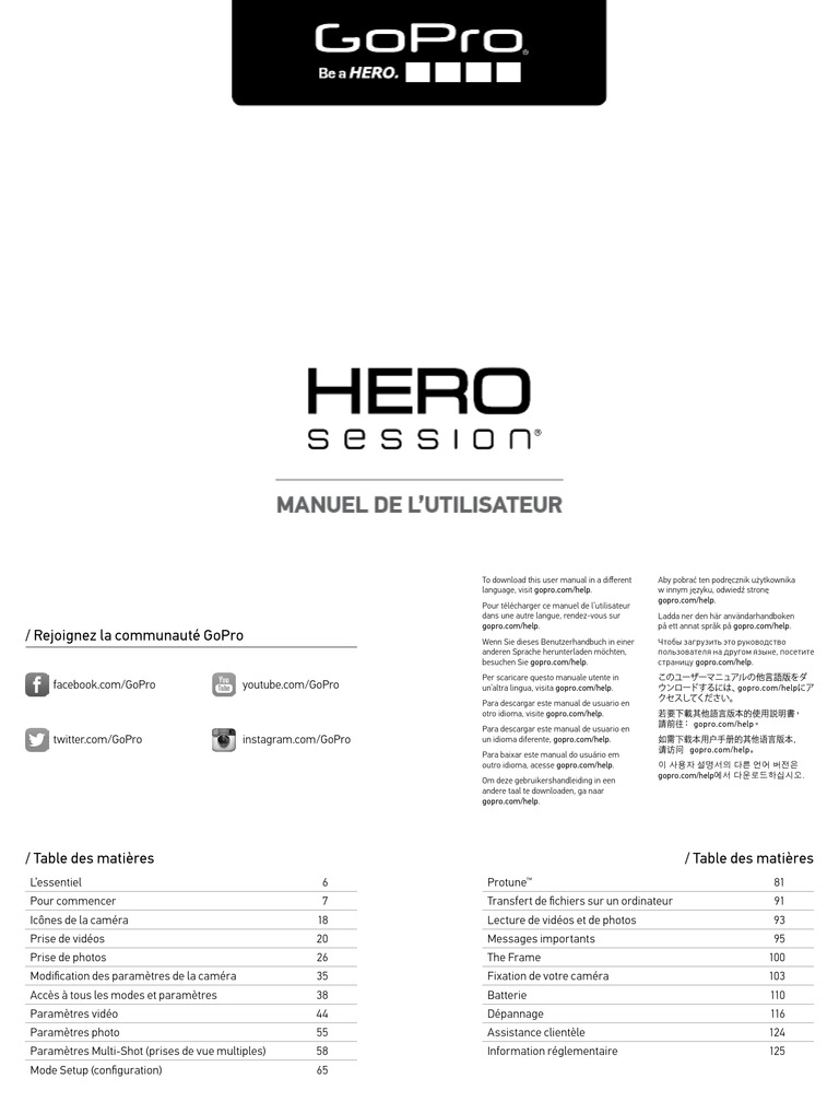 Manuel Gopro Hero Session | PDF | Vidéo | USB