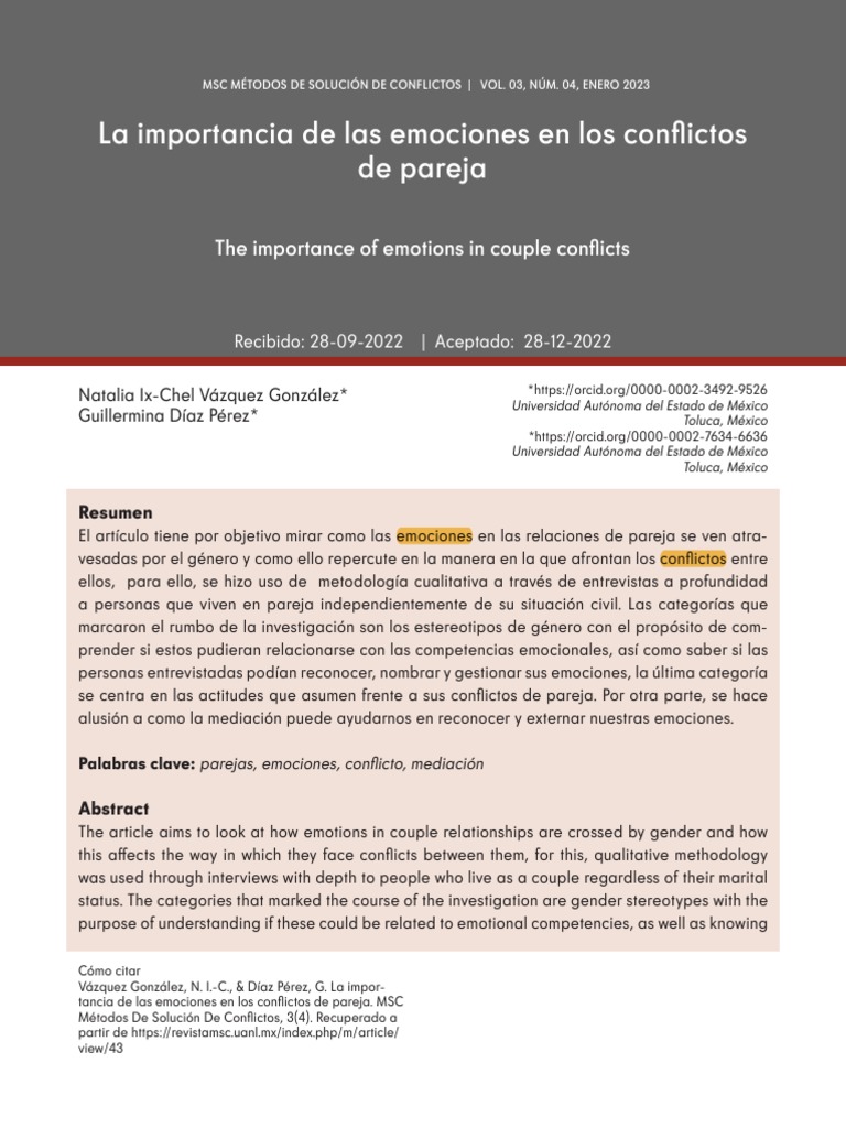 Las Emociones en Los Conflictos | PDF | Las emociones | Empatía