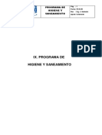 Programa de Higiene Y Saneamiento