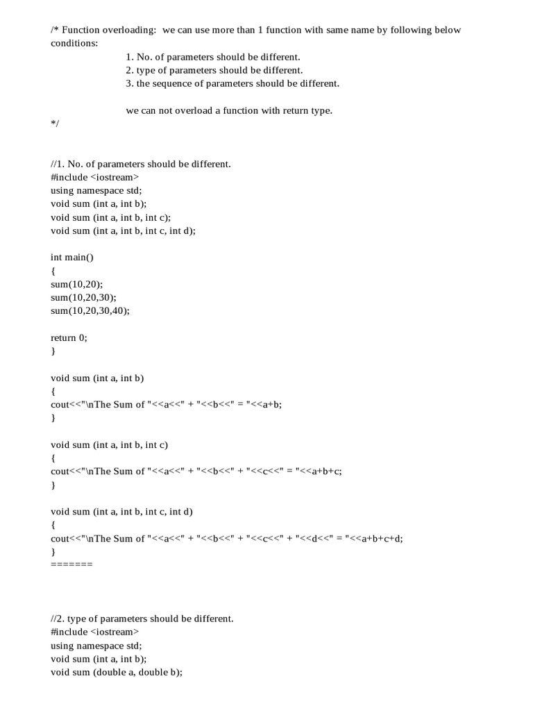Function Overloading | PDF