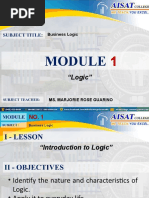 Module 1 - Introduction To Logic