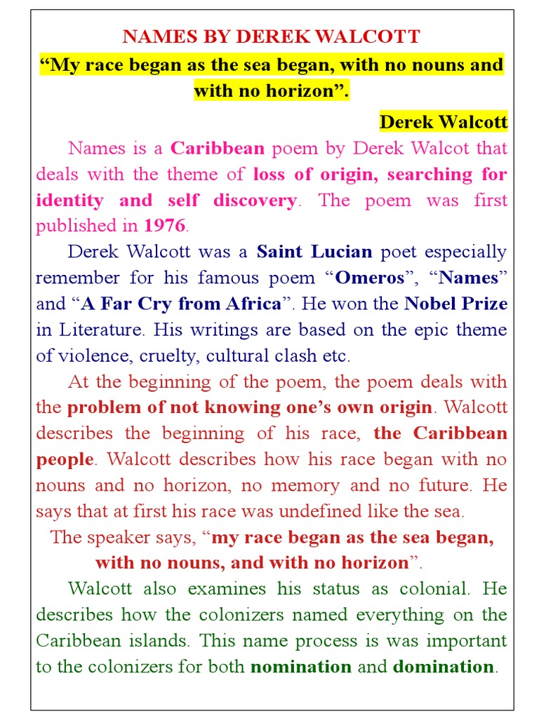 Poem Of The Day: ‘The Lost Empire’ By Derek Walcott – WDXO