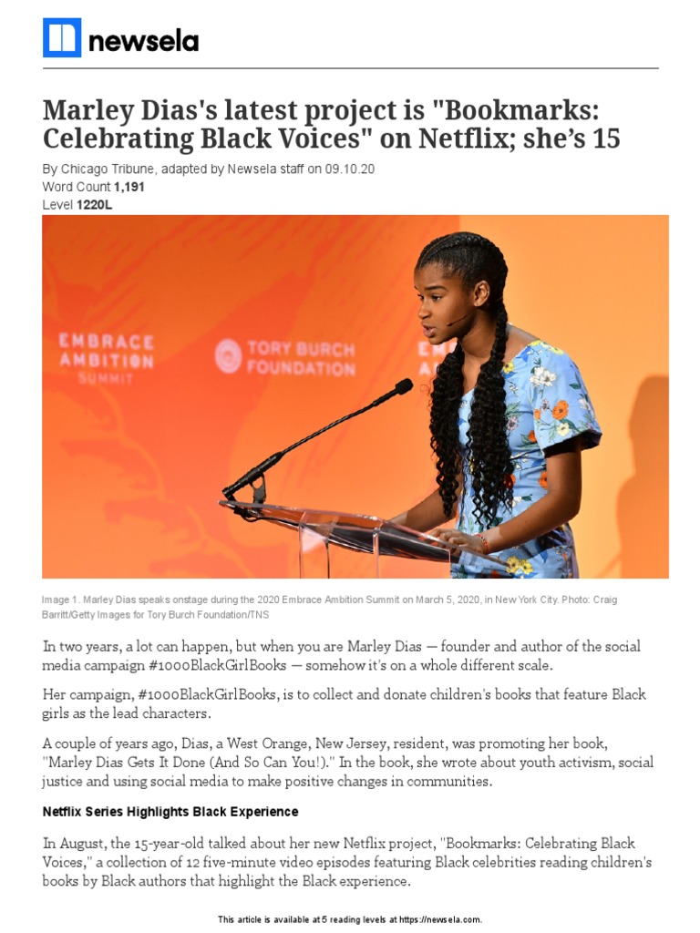 Social Justice Article Bookmarks Celebrating Black Voices On Netflix PDF