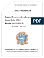 Laboratory Manual Course: Microcontroller Laboratory Course Code: 4CSL02 Faculty: Smt. Kavitha M.