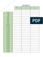 Marzo: Horarios